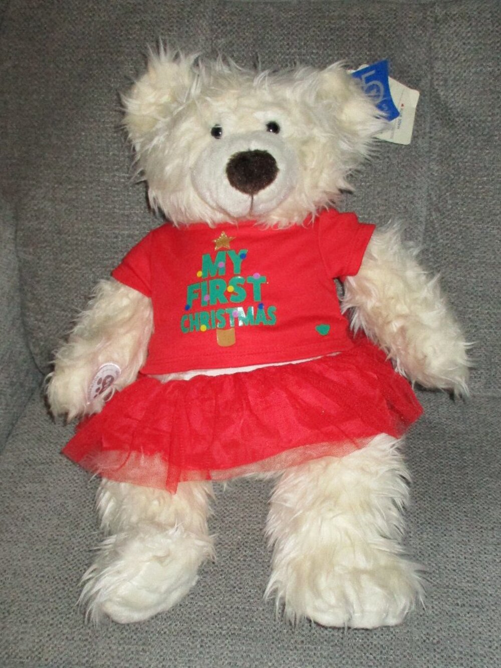 NWT Build a Polar bear 25 year anniversary Cream plush My 1st Christmas outfit